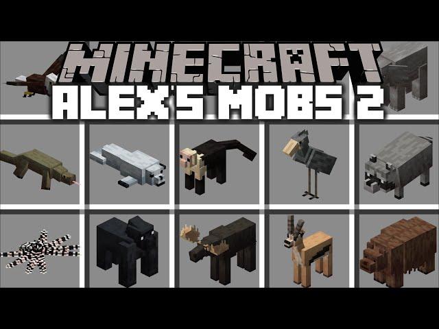 Minecraft MORE ALEX'S MOBS 2 MOD / SCARIER ANIMAL MOB AND MUTANTS CREATURES !! Minecraft Mods