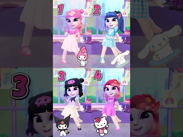 My Melody vs Cinnamonroll vs Kuromi vs Hello Kitty cosplay my talking angela 2 #sanriocharacters