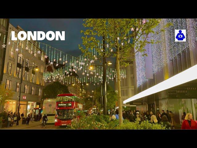 London Christmas Walk  Oxford Street  ⭐️ CHRISTMAS LIGHTS 2024 | Central London Walking Tour [HDR]