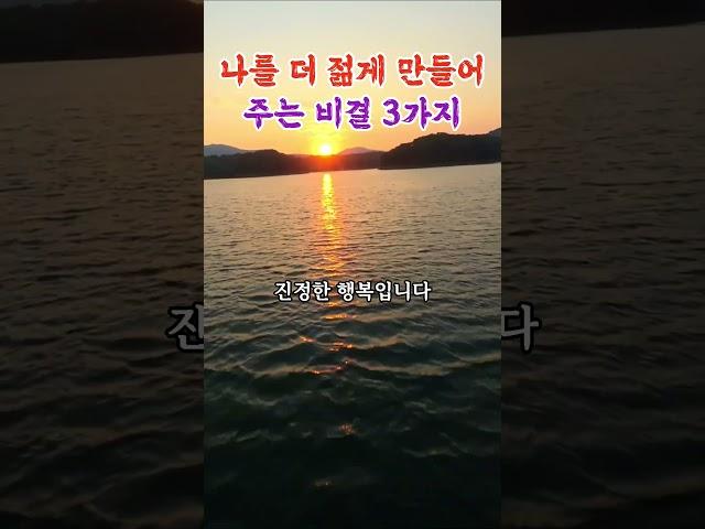 나를 더 젊게 만들어 주는 비결 3가지 #인생명언 #지혜 #좋은글 #인생한줄