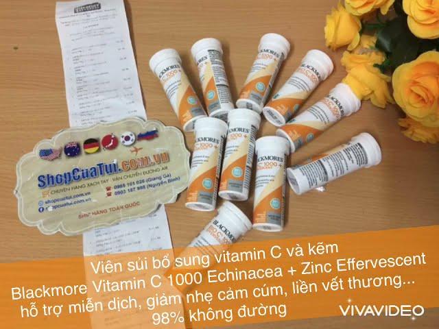 Viên sủi bổ sung vitamin C và kẽm Blackmore Vitamin C 1000 Echinacea + Zinc Effervescent -shopcuatui