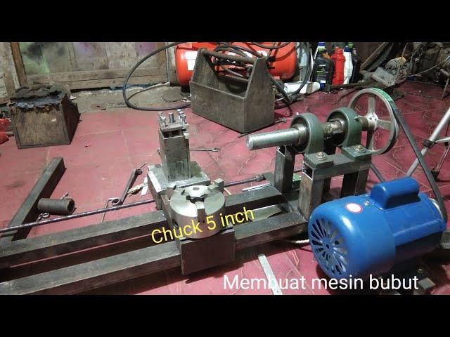 membuat mesin bubut besi, Lathe machine part 1