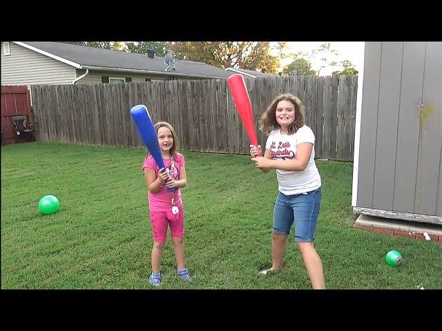 Hitting Eggs & Cupcakes with Baseball Bats Victoria & Annabelle Toy Freaks Family