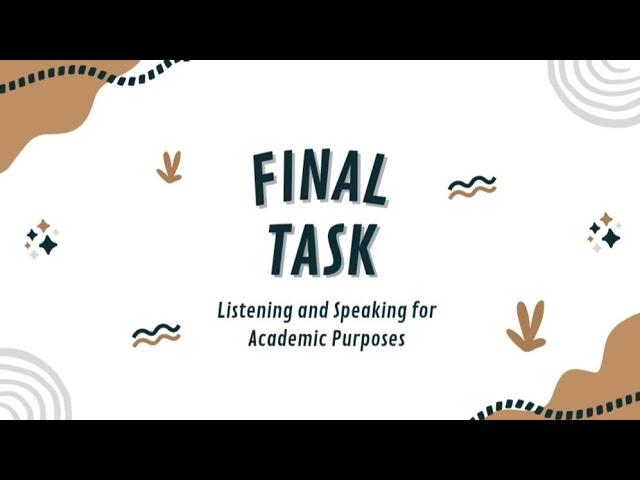 Final Task Listening and Speaking for Academic Purposes | What is Burnout and How to Avoid It ?