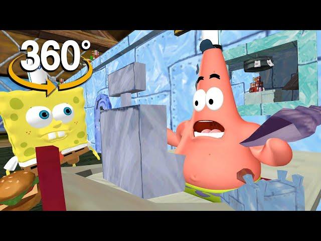 Spongebob Squarepants! - 360° Is this the Krusty Krab? NO,THIS IS PATRICK! (3D VR Game Experience!)