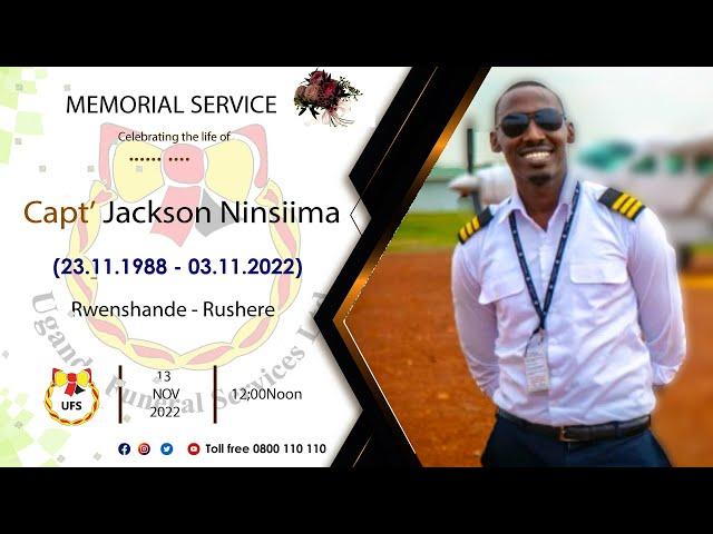 MEMORIAL CHURCH SERVICE | CELEBRATING THE LIFE OF CAPT' JACKSON NINSIIMA. (1988 - 2022)