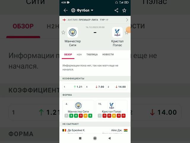Манчестер Сити Кристал Пэлас прогноз на матч