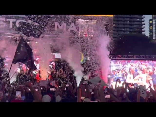 Las Vegas Aces Championship celebration on the Las Vegas Strip.