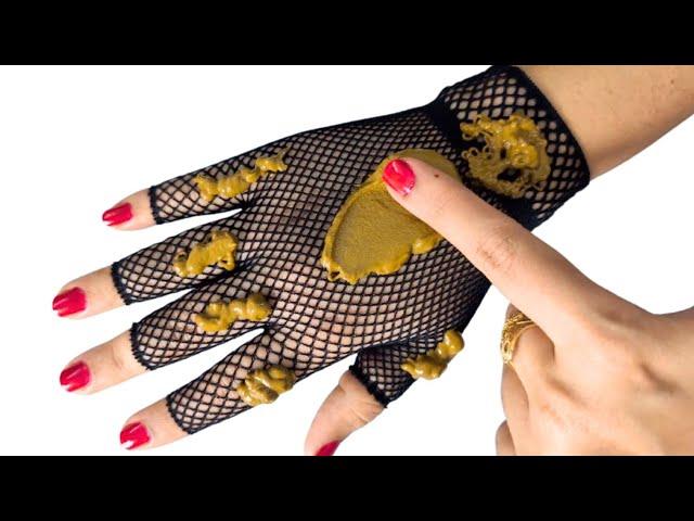 Most Easy Net Gloves mehndi design | Beautiful Simple Mehandi design trick Karwa chauth Special 2024