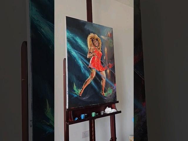 painting Tina Turner #art #artwork #tribute #shorts #acrylicpainting