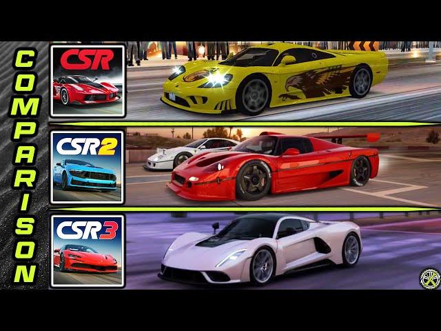 CSR Racing 1 vs CSR Racing 2 vs CSR Racing 3 Comparison