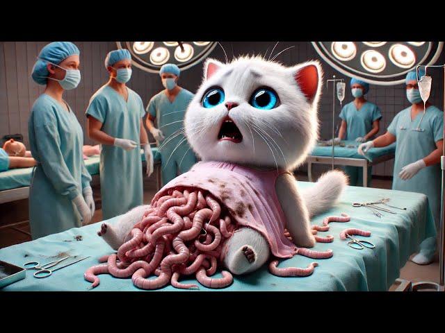 Kitten Belly Contains Countless Worms! #ai #cat #cute #kitten #cartoon #cutecat #aicat