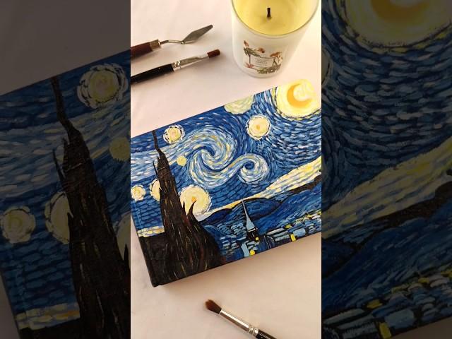 Starry Night Painting | Van Gogh #ytshort #acrylicpainting #shorts