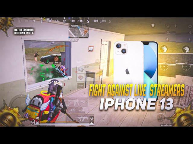 FIGHT AGAINST LIVE STREAMERS IPHONE 13 SMOOTH + EXTREME PUBG / BGMI TEST 2024️5 FINGER GAMEPLAY