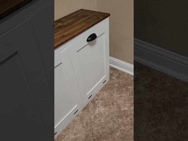 double trash can bin #woodwork #diy #woodworker #diywoodworking #woodfinish