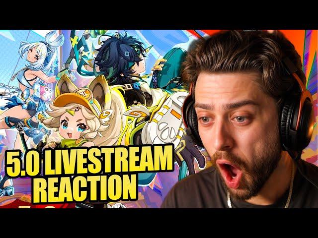 GENSHIN IS IN ITS GOLDEN AGE | 5.0 LIVESTREAM REACTION (FREE 5*, FREE WEAPONS, ARTIFACT SELECTOR)