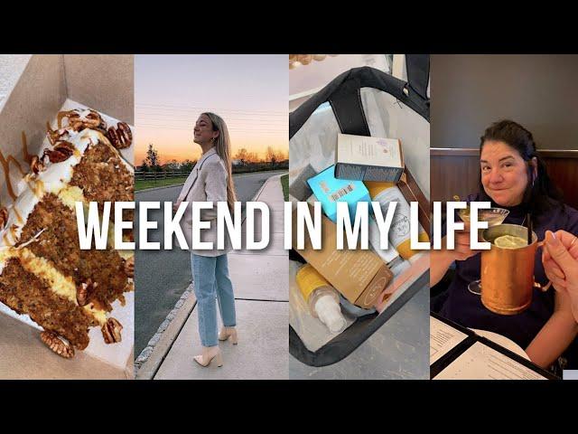 weekend vlog: sephora sale haul, mom visits + a fancy dinner!