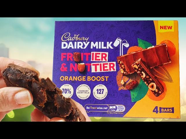 Luxury Chocolate Review: Cadbury Dairy Milk, Fruitier & Nuttier, Orange Boost Bar | Healthy Snack