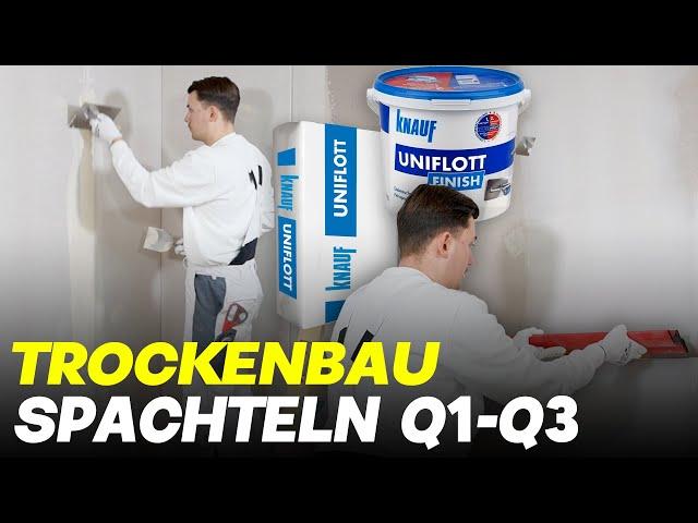 TROCKENBAU richtig SPACHTELN auf Qualitätsstufe Q3 (SCHRITT FÜR SCHRITT ANLEITUNG zur glatten Wand)