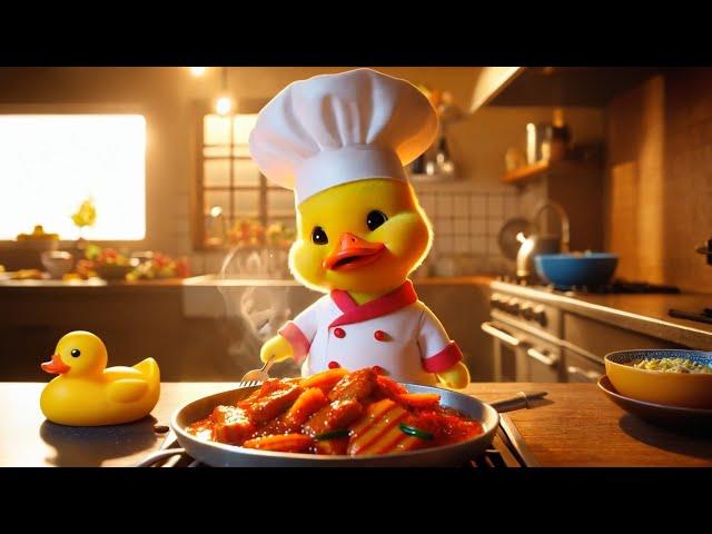 Cute little duck making stir fried beef with pickled peppers丨CAT丨CUTECAT丨AI丨AICAT#cartoon #shorts