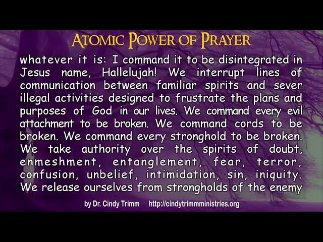 Atomic Power of Prayer by Dr Cindy Trimm!