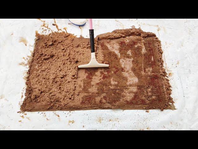 Cleaning a carpet full of mud with asmr | Satisfying rug cleaning