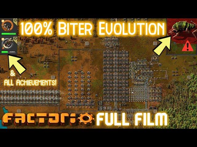 Can you beat FACTORIO when the Biters start at 100% EVOLUTION - Full Movie (edited)