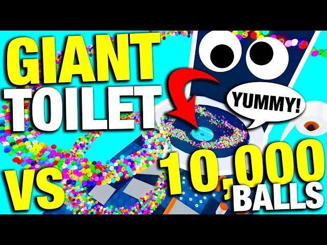 GIANT Toilet Vs 10,000 Marbles (HUGE Underground Sewer System) - Marble World