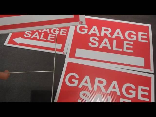 WDS Premium Garage Sale Signs With Stakes