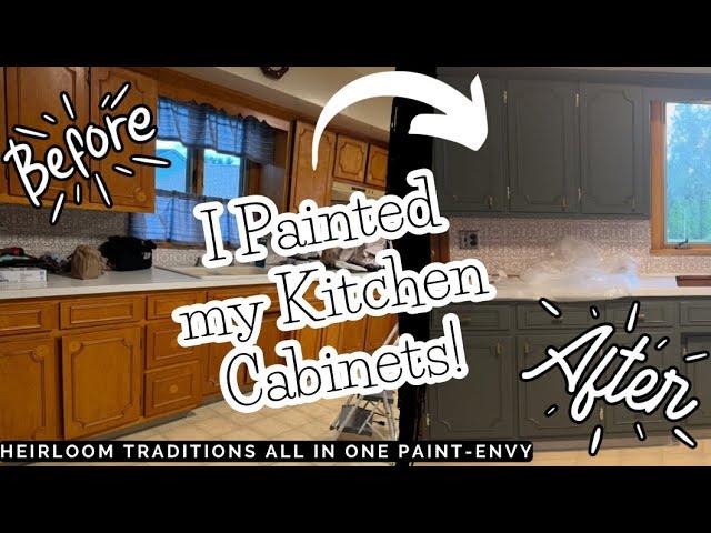 Cabinet Redo featuring Heirloom Traditions All in One Paint! Before & After Kitchen with Pricing