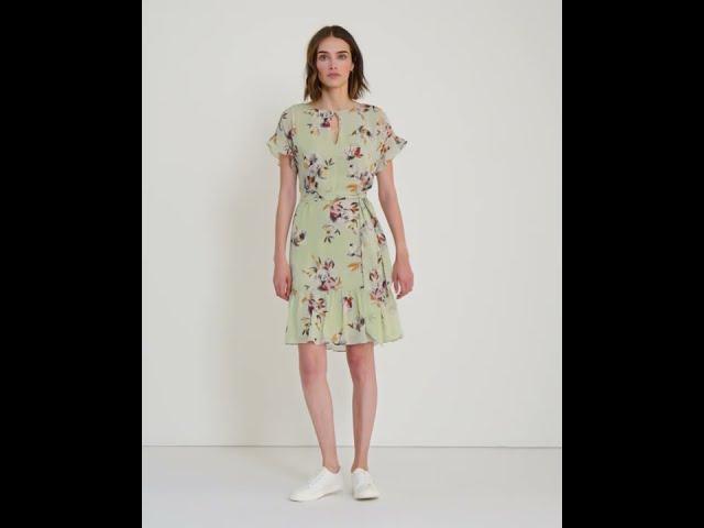 LAUREN Ralph Lauren Floral Crinkled Georgette Dress SKU: 9779986