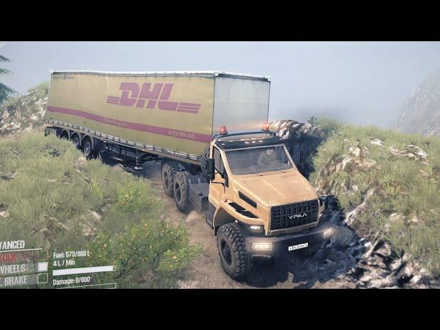 Spintires: MudRunner - URAL BEIGE Dangerous Road Truck Driving Gameplay Video HD