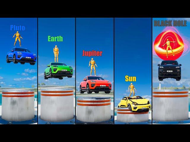 Gravity Difference #14 (Earth, Pluto, Jupiter, Sun, Black Hole) - Beamng drrive