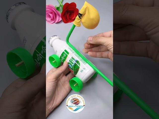 DIY Balloon Powered Car  Easy Science Experiment For Kids  #floralart #diy #learnandcreate