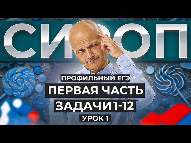 Профильный ЕГЭ 2024. Вся первая часть. Задачи 1-12. Интенсив Сироп. Урок 1