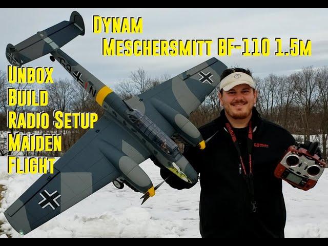 Dynam - Messerschmitt BF-110 - Unbox, Build, Radio Setup, & Maiden Flight