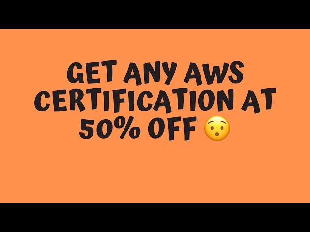 Get any AWS Certification at 50% off #awscertified #aws #getcertified #cloudupforher