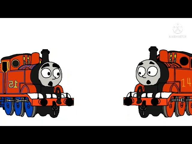 what if me and George the red engine didn't see each other then hit each ohter then we swap bobys