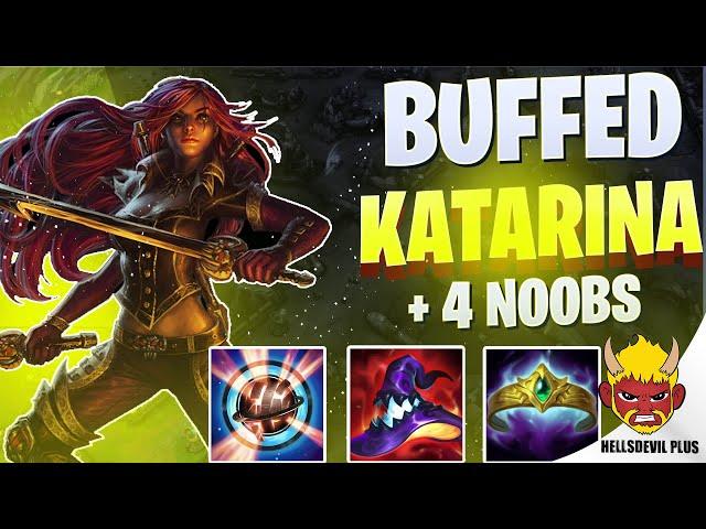 Buffed Katarina + 4 Noobs = Win? Wild Rift HellsDevil Plus Gameplay