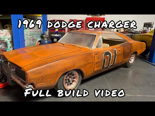 (107) 1969 Dodge Charger weathered scale model car kit full build video ep#67