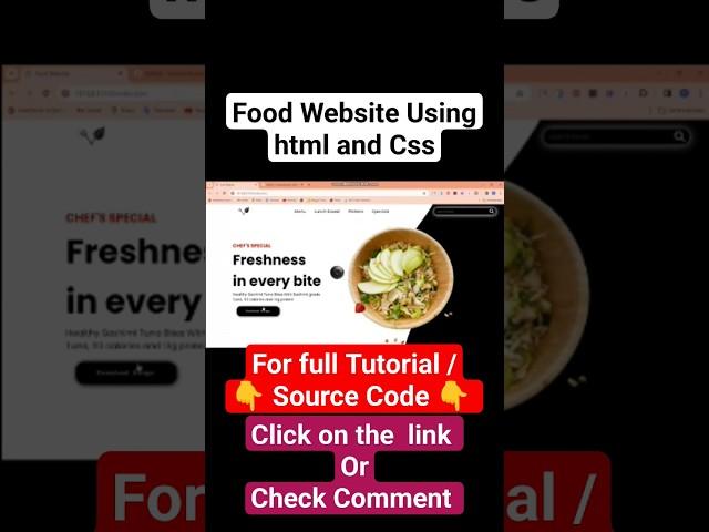 Create A Food Website Design using | HTML & CSS | how to create a website using html #shorts #html