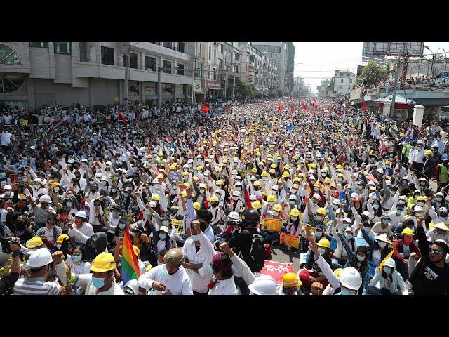 Myanmar: Tens of thousands take to streets despite junta's warning of 'loss of life'