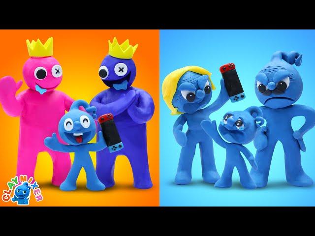 When Rainbow Friends Was Tiny's Parents | Stop Motion Cartoon By Clay Mixer Friends