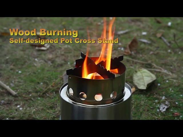 TOMSHOO Portable Wood Stove BBQ Self-designed cross stand and mesh