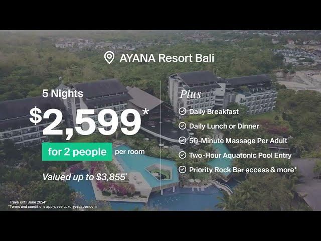 Back by Popular Demand: AYANA Resort Bali w. Rock Bar Cocktails & Daily Dining Across 11 Restaurants