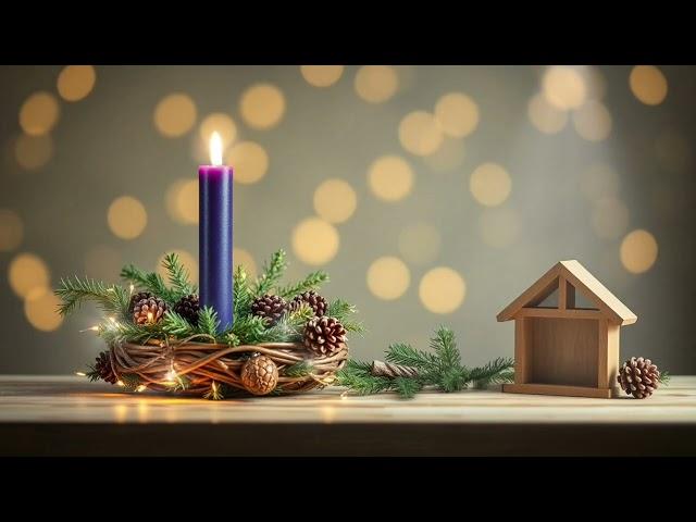  HOPE  Advent Wreath Cozy Ambience Week One - Waiting for Christmas Background Screensaver Vibes