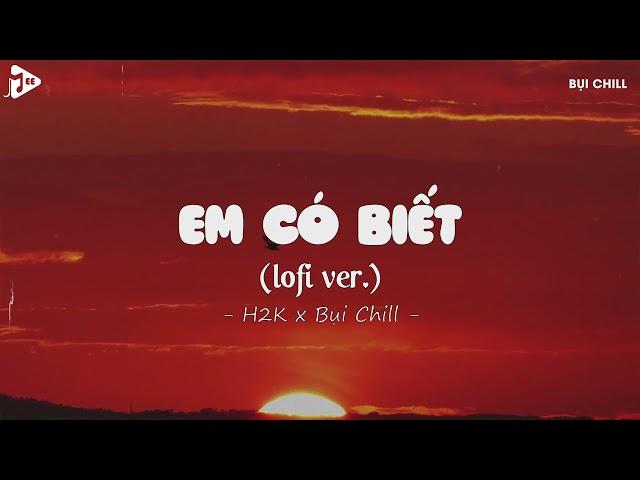 Em Có Biết Lofi - H2K x Bụi Chill | Cho Anh Mang Ngày Vui Đem Cất Bơ Vơ Hot TikTok / Lyrics Video