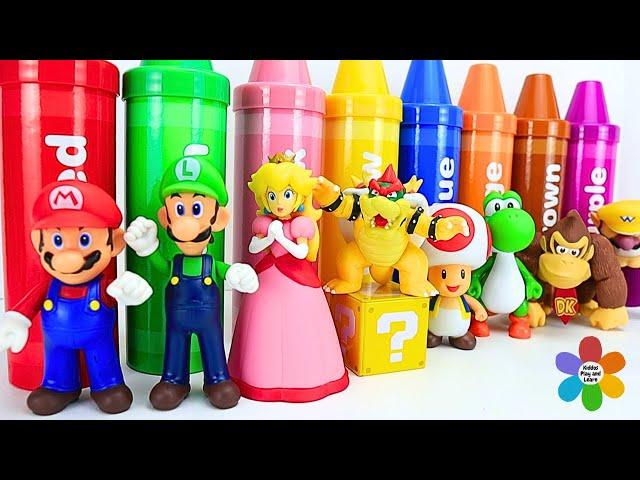 Learn Colors With Super MARIO Bros Colorful Crayons | Best Learning Video for Toddlers | Educational