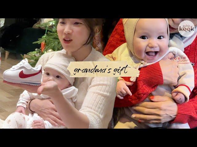 Korean Grandma flew to UK to see her English grand daughter! and endless baby gifts