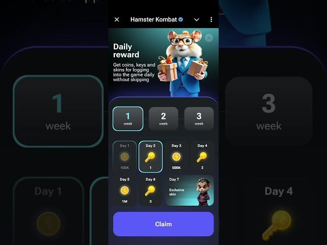 Claiming Hamster Kombat daily rewards 